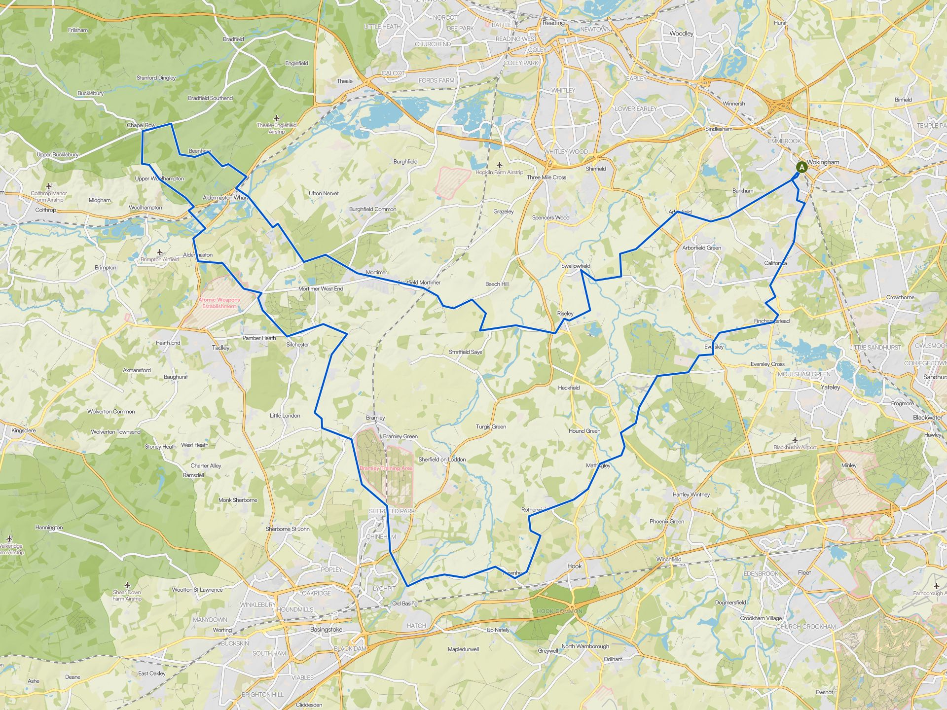 The best traffic-free bike rides around Wokingham | Komoot